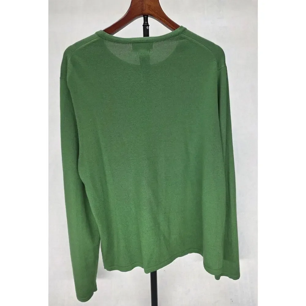 Banana Republic Silk Cashmere Preppy Green Classic Pullover Men's Sweater (L)